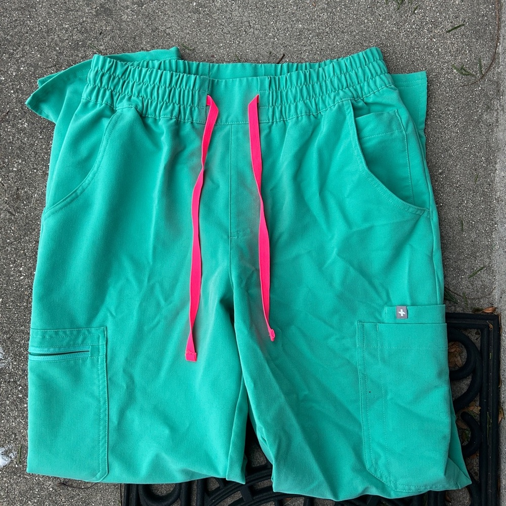 Figs scrubs in surgical green